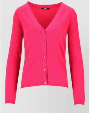LA ROSE V-Neck Cardigan - Pink