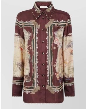 Zimmermann Valiant Printed Silk Shirt - Purple