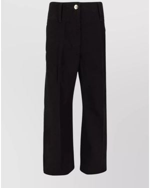 Patou Denim Cropped Trousers - Black