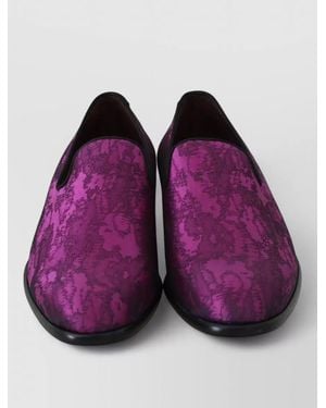 Dolce & Gabbana Silk Jacquard Loafers - Purple