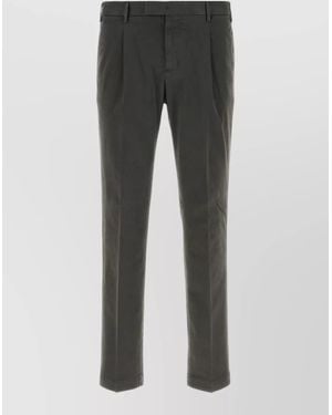 PT Torino Stretch Cotton Tailored Trousers Belt Loops - Grey