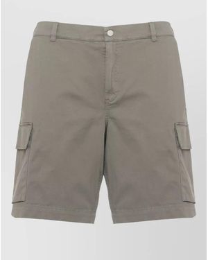 Woolrich Cotton Cargo Bermuda Shorts Multiple Pockets - Grey
