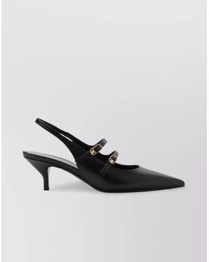 Celine Double Straps Pointed Toe Mules - Black