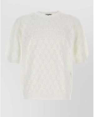 Magliano Comunione Crew Neck Textured Knit T-Shirt - White