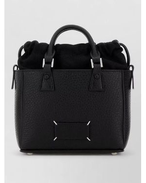 Maison Margiela 5Ac Leather Tote Bag Top Handles - Black