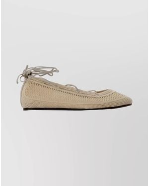 Isabel Marant Belna Ballerina Shoes Cotton Lace-Up - White