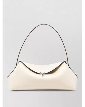 TOTEME T Lock Leather Shoulder Bag Top Handle - Natural