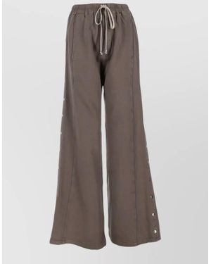 Rick Owens Cotton Wide-Leg Trousers - Brown