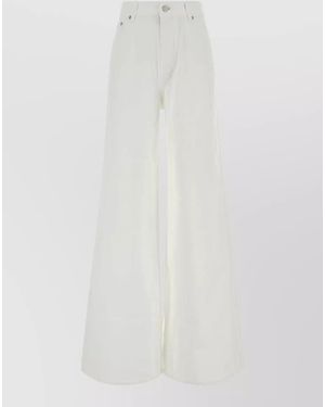 Alaïa Denim Wide-Leg Jeans - White