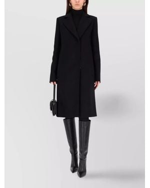 Sportmax Virgin Wool Single-Breasted Coat - Black
