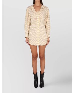Isabel Marant Silk Blend Ruffled Mini Dress - Natural
