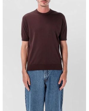 John Smedley Cotton Crew-Neck Short-Sleeve Jumper - Red