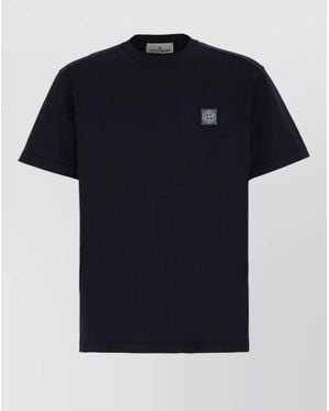 Stone Island Short Sleeve Crew Neck Cotton T Shirt - Black