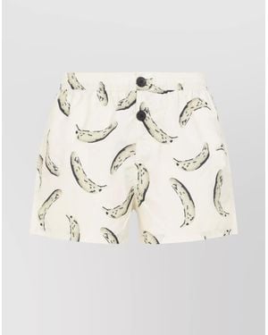 Jacquemus Puntini Trunks Banana Print Swim Shorts - Natural