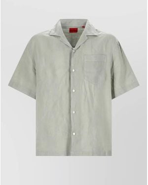 HUGO Short Sleeve T Shirt Chest Pocket Design - Grey