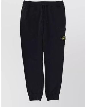 Stone Island Technical Pants Elastic Cuffs Side Pocket - Black