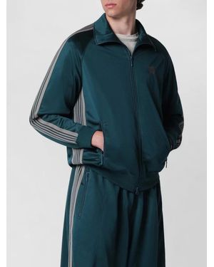 Needles High Collar Jacket Side Stripes Ribbed Cuffs - Blue