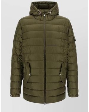 Moncler Oahu Hooded Short Down Parka Jacket - Green