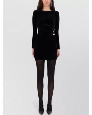 Self-Portrait Velvet Cutout Chain-Embellished Mini Dress - Black