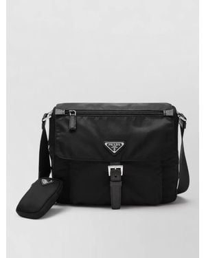 Prada Crossbody Bag Adjustable Strap Detachable Pouch - Black