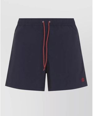 Celine Swimshorts Nylon Mid Rise Pockets Design - Blue
