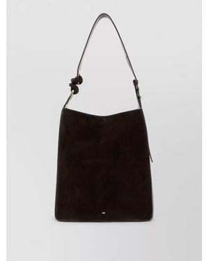 Anya Hindmarch Na Suede Leather Shoulder Bag - White