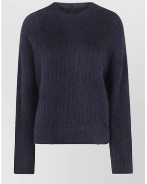 Uma Wang Fluffy Wool Crewneck Sweatshirt - Blue
