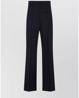 Prada Virgin Wool High-Rise Wide-Leg Trousers - Blue