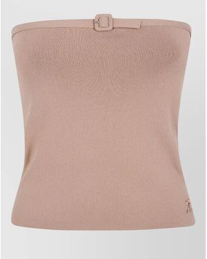 Courreges Off-The-Shoulder Knit Bustier Top - Pink