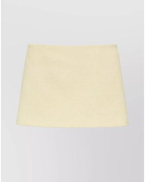 MSGM Virgin Wool A-Line Skirt - Natural