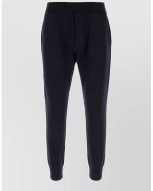 DSquared² Knit Jogger Pants Side Pockets Ribbed Cuffs - Blue