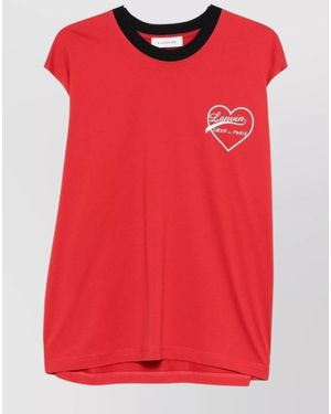 Lanvin Cotton Panelled Long-Sleeve T-Shirt - Red