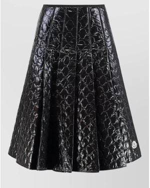 Moncler Padded Midi Skirt Check Pattern Design - Black