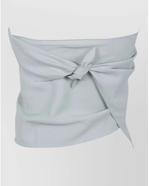 Alberta Ferretti Asymmetric Wrap Skirt Knot Detail Design - Grey