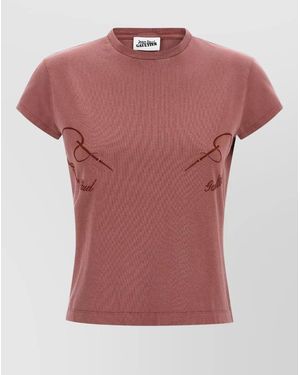 Jean Paul Gaultier Embroidered T-Shirt - Pink