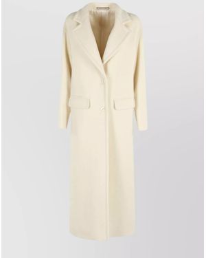 Tagliatore Alpaca Virgin Wool Single Breasted Coat - Natural