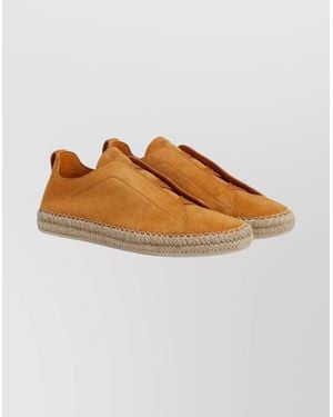 ZEGNA Suede Espadrilles With Triple Stitch Design - Multicolor