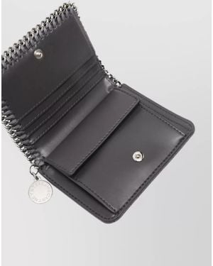Stella McCartney Falabella Chain Trim Foldover Bifold Wallet - Grey