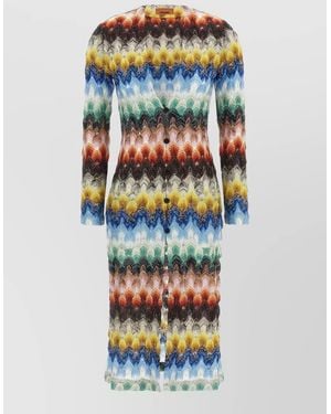 Missoni Lame Lace Knit Cardigan Knee Length - Multicolour