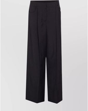 Fendi Pleated Wide-Leg Trousers - Blue