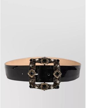 Dolce & Gabbana Leather Crystal Buckle Belt - Multicolor
