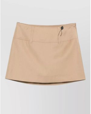 DUNST Mini Skirt Belt Loops Straight Hem - Natural