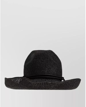Emporio Armani Wide Brim Cloche Hat - Black