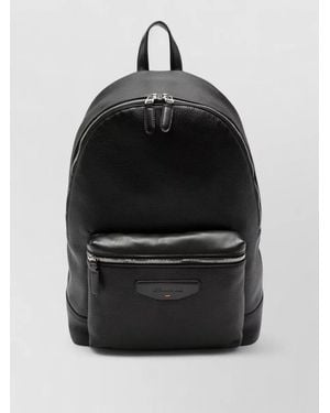 Santoni Leather Backpack - Black
