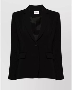 P.A.R.O.S.H. Tailored Jacket Notched Lapels Long Sleeves - Black