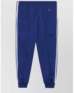 Prada Track Trousers Ribbed Cuffs Side Stripes - Blue