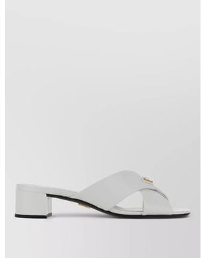 Prada Leather Mules - White