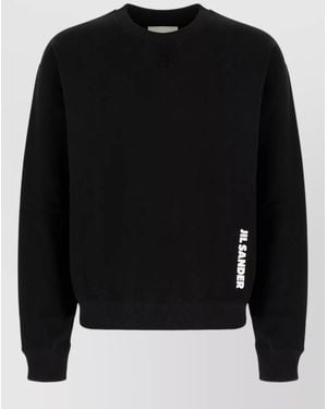 Jil Sander Long Sleeve Crew Neck Regular Fit Top - Black