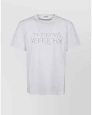 McQueen Ribbed Cotton Crew-Neck T-Shirt - White