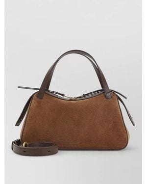Jil Sander Small Suede Leather Shoulder Bag - Brown